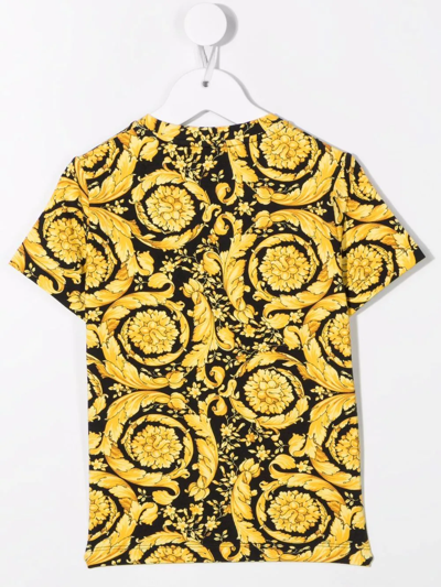 Shop Versace Baroque-pattern Print T-shirt In Black