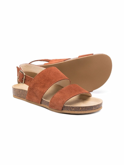 Shop Bonpoint Agostino Leather Sandals In Brown