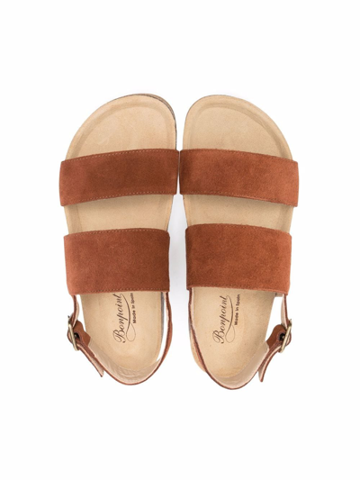 Shop Bonpoint Agostino Leather Sandals In Brown