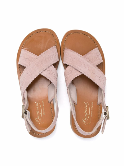 Shop Bonpoint Akin Suede Sandals In Pink