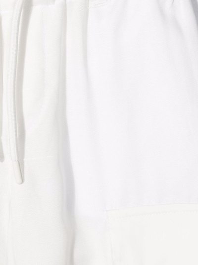 Shop Emporio Armani Drawstring-waist Trousers In White