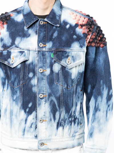 Shop Doublet Acid Wash Denim Jacket In Blue