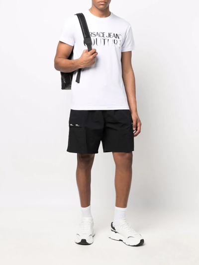 Versace Jeans Couture Logo-patch Cotton T-shirt In Weiss