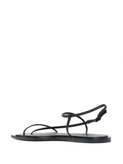 Studio Amelia Filament Squared Flat Flip Flops In Schwarz