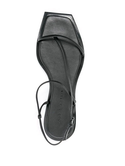 Studio Amelia Filament Squared Flat Flip Flops In Schwarz