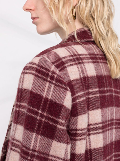 Shop Isabel Marant Étoile Wool-blend Plaid Blazer In Rot