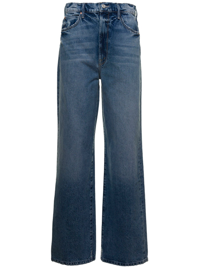 Shop Mother Wide Leg Denim Jeans In Blu