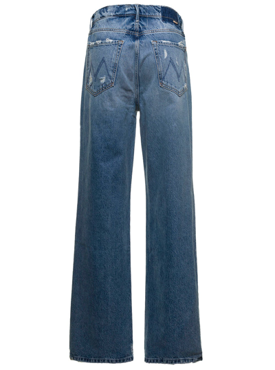 Shop Mother Wide Leg Denim Jeans In Blu