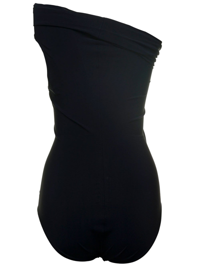 Shop Rick Owens Athena Black One-shoulder Swimsuit