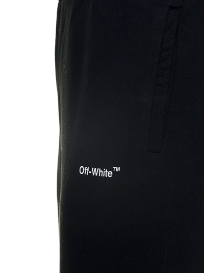 Shop Off-white Black Jersey Joggers With Caravaggio Diag Print In White/black