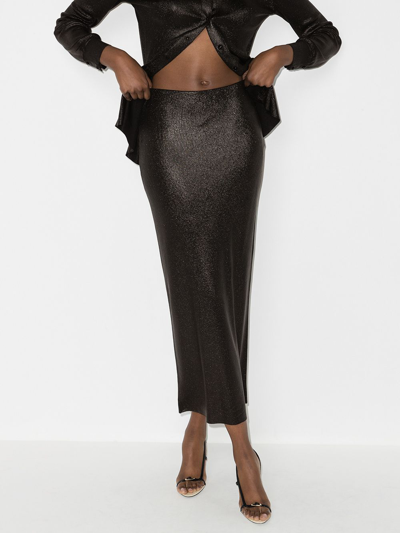 Shop Tom Ford Metallic-thread High-rise Skirt In Black