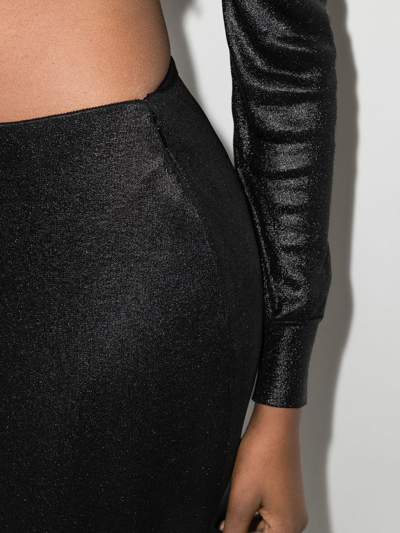 Shop Tom Ford Metallic-thread High-rise Skirt In Black