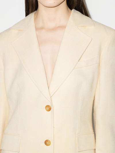 Nanushka Single-breasted Textured Blazer In Neutrals