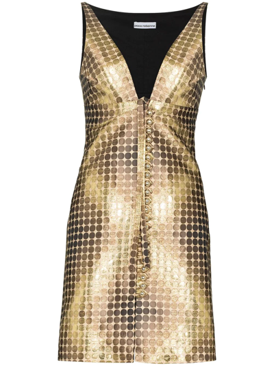 Shop Rabanne Disco Lurex-jacquard Mini Dress In Neutrals