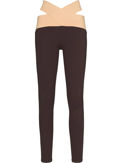 Live The Process Orion Colour-blocked Stretch-jersey Leggings In Brown