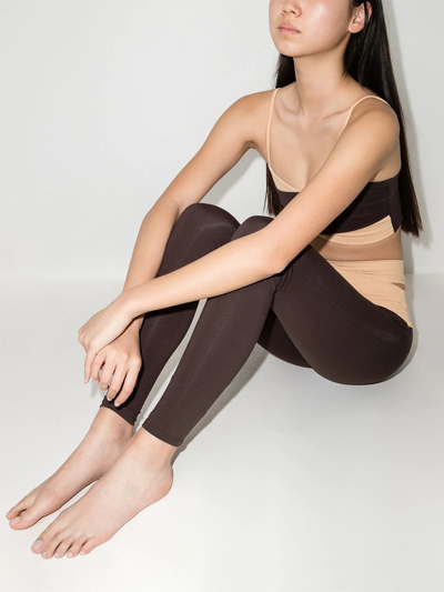 Live The Process Orion Colour-blocked Stretch-jersey Leggings In Brown