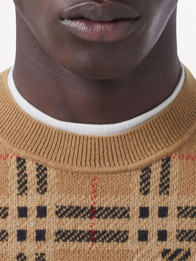 Burberry Beige Jacquard Check Logo Sweater – BlackSkinny