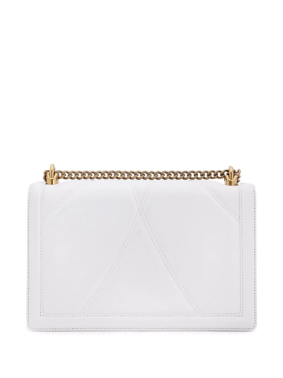 Shop Dolce & Gabbana Large Devotion Leather Crossbody Bag In White