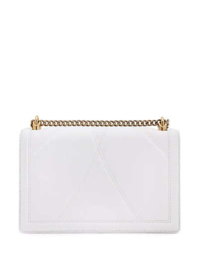 Dolce & Gabbana Large Devotion Quilted Leather Shoulder Bag In White