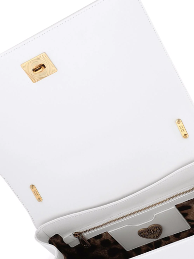 Dolce & Gabbana Large Devotion Quilted Leather Shoulder Bag In White