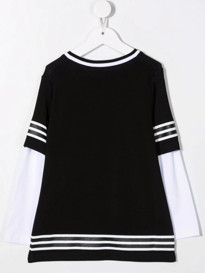 Dsquared2 Teen Layered-effect Oversized T-shirt In Black