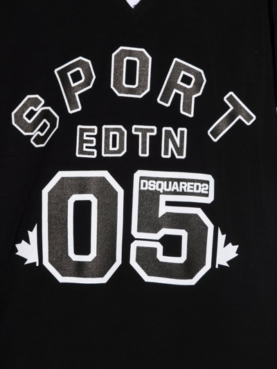 Dsquared2 Teen Layered-effect Oversized T-shirt In Black