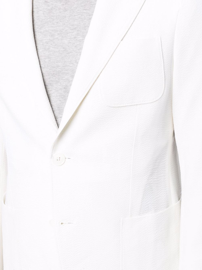 Shop Giorgio Armani Single-breasted Wool Blazer In White