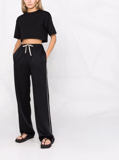 Loulou Studio Supima Cotton Short Sleeves Boxy T-shirt In Black