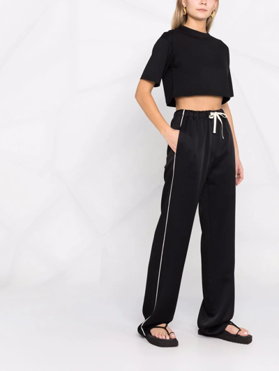 Loulou Studio Supima Cotton Short Sleeves Boxy T-shirt In Black