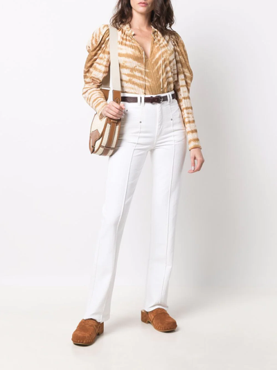 Isabel Marant Seam Detailed Bootcut Jeans In White