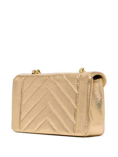 Pre-owned Chanel 1992 V-stitch Shoulder Bag In Gold