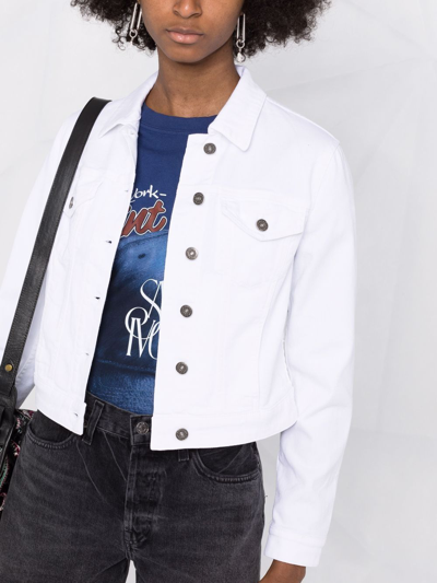 Shop Dondup Flap-pocket Denim Jacket In White