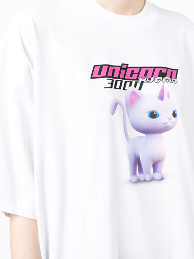 Shop Vetements Unicorn 3000-print T-shirt In White