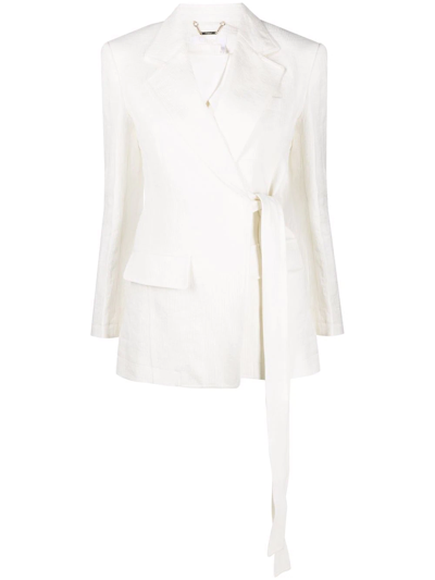 Shop Chloé Notched-lapel Single-breasted Jacket In White