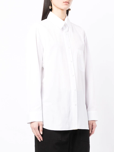 Shop Yohji Yamamoto Removable Sleeve Shirt In White