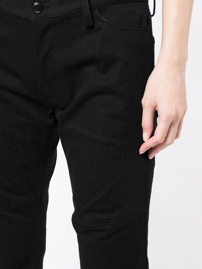 Shop Yohji Yamamoto Slim-fit Cropped Trousers In Black