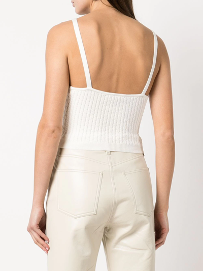 Shop Alice And Olivia Kenna Cable-knit Tank Top In White