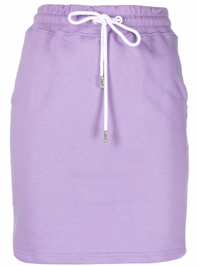 Shop Gcds Logo-print Track Skirt In Purple