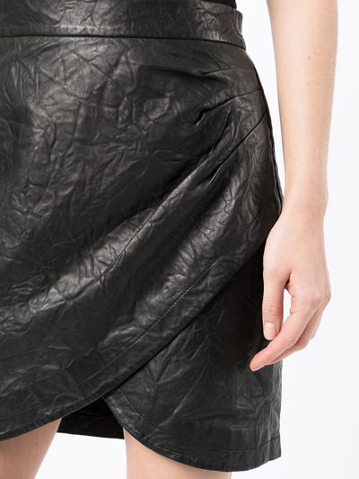 Zadig & Voltaire Zadig&voltaire Womens Noir Julipe Crinkled Leather Mini-skirt In Black