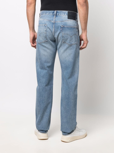 Shop Levi's Stonewashed Straight-leg Jeans In Blue