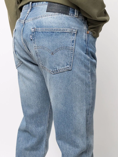 Shop Levi's Stonewashed Straight-leg Jeans In Blue