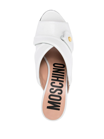 Moschino Open-toe Leather Mules In White