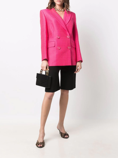 Shop Antonino Valenti Fitted Double-breasted Blazer In Pink