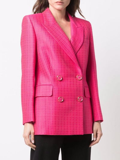Shop Antonino Valenti Fitted Double-breasted Blazer In Pink