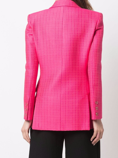 Shop Antonino Valenti Fitted Double-breasted Blazer In Pink