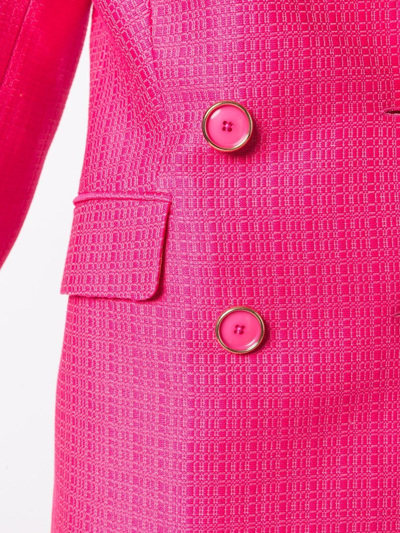 Shop Antonino Valenti Fitted Double-breasted Blazer In Pink