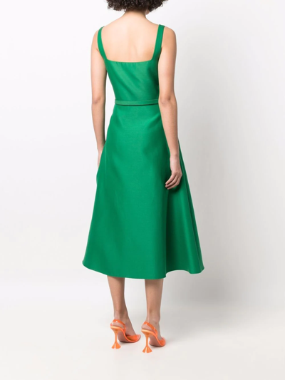 Shop Valentino Vlogo Signature Belted Dress In Green