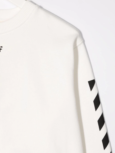 Shop Off-white Off-stamp Striped Sweatshirt In White