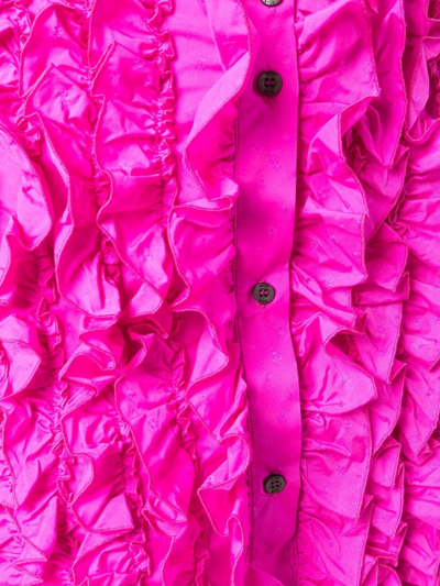 Shop Msgm Ruffle-detail High-waisted Skirt In Pink