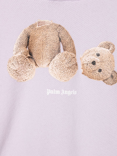 Shop Palm Angels Bear-motif Hoodie In Purple
